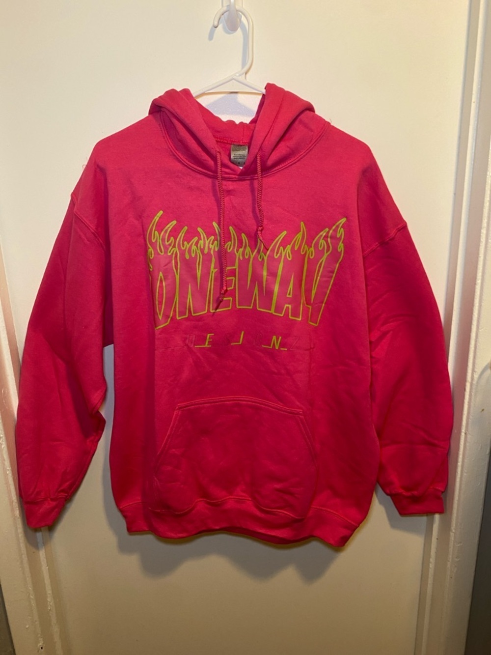 OneWay Flame Graphic Hoodie in Hot Pink - Women’s